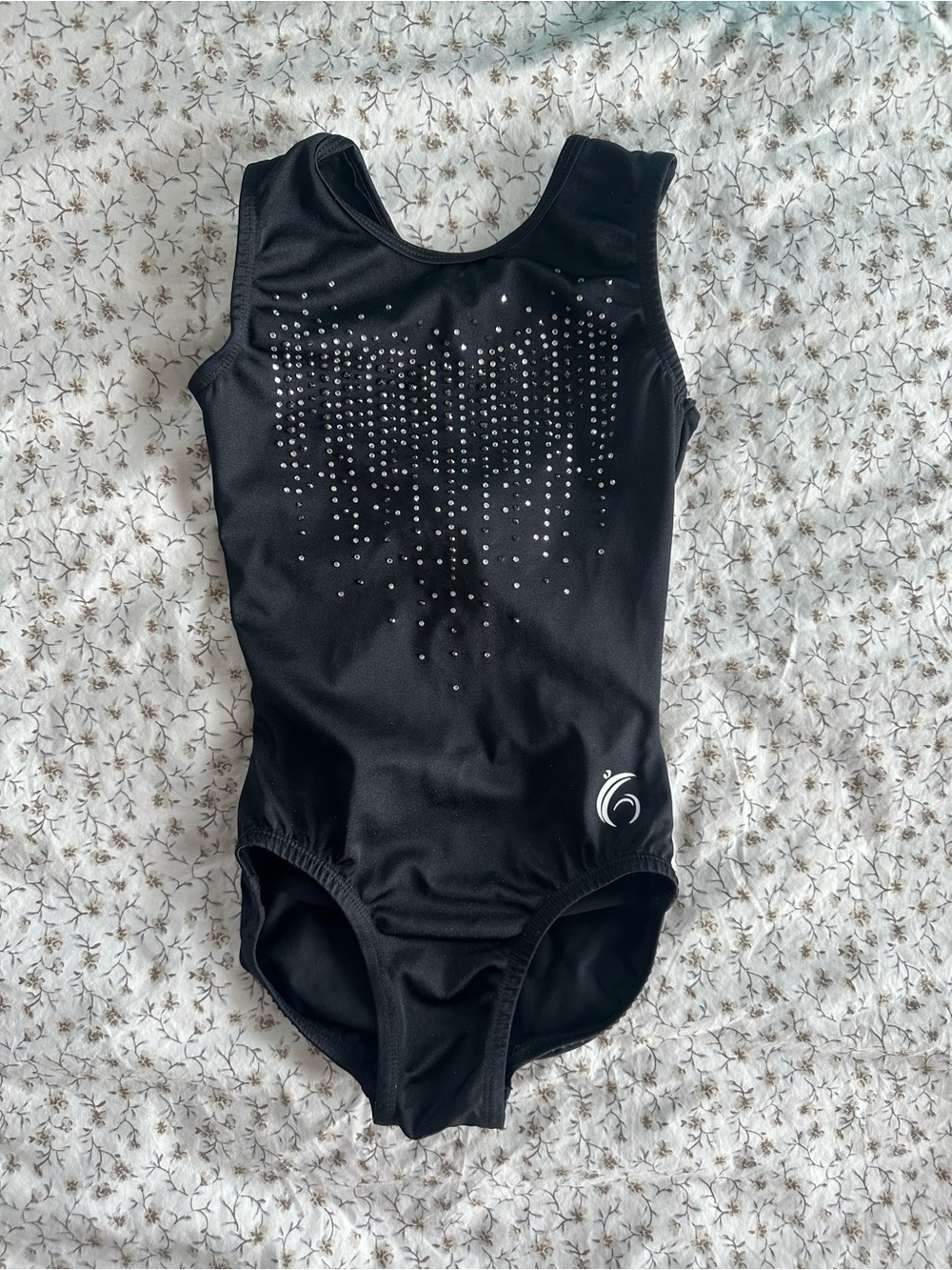Sparkle Twist Back Rhinestone Gymnastics Leotard child medium